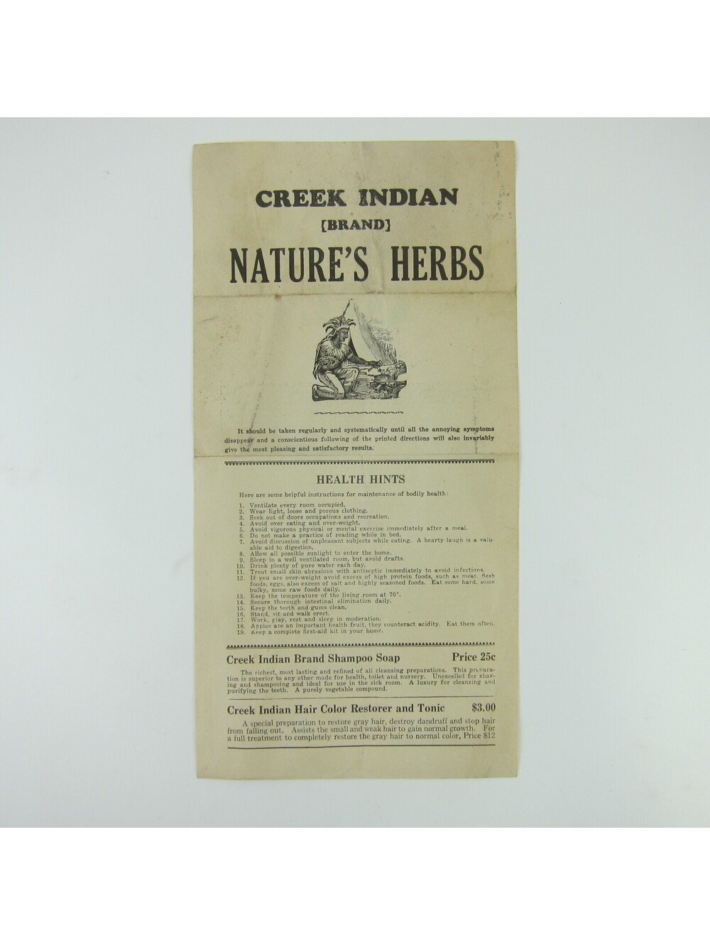Creek Indian Medicine Co Pittsburgh PA Natures Herbs Anti-Pain Oil Ad Antique